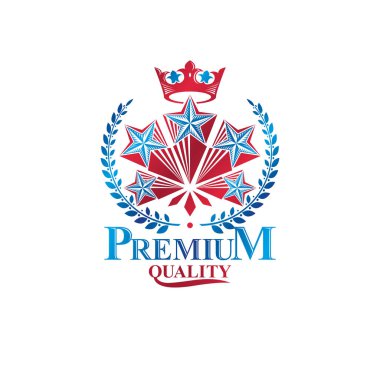 Eski Star amblemi vektör çizim Imperial crown ve defne çelengi ile dekore edilmiştir.