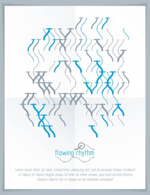 Soyut çizgilerle yapılan teknolojik yenilikçi vektör poster Modern geometrik kompozisyon broşür veya raporun kapak reklam olarak kullanmak için