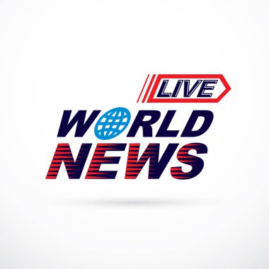 Dünya canlı haber yazıt, vektör çizim, sosyal telekomünikasyon