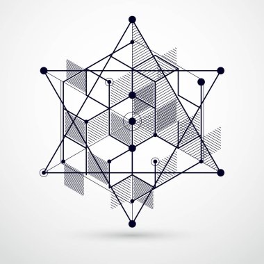 Geometrik öğeleri mavi arka plan, vektör çizim çeşitli yaratıcı geometrik sanat