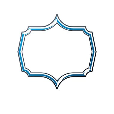 Vintage çerçeve açık kopya alanı, hanedan tasarım, antika kat izole dekoratif amblemi vektör çizim ile