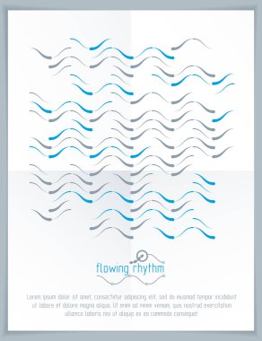 Desen soyut dalgalı çizgiler, sanat grafik illüstrasyon sunu el ilanı ya da broşür baş sayfası olarak kullanılabilir