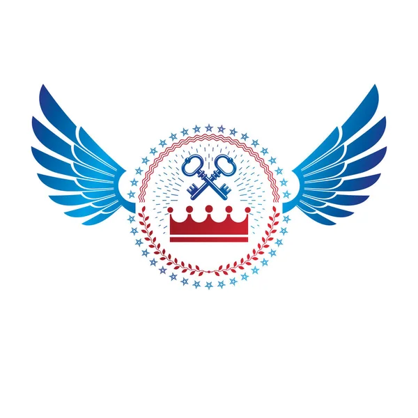 Ilustración Vectorial Del Emblema Corona Real Escudo Heráldico Logotipo Decorativo — Vector de stock
