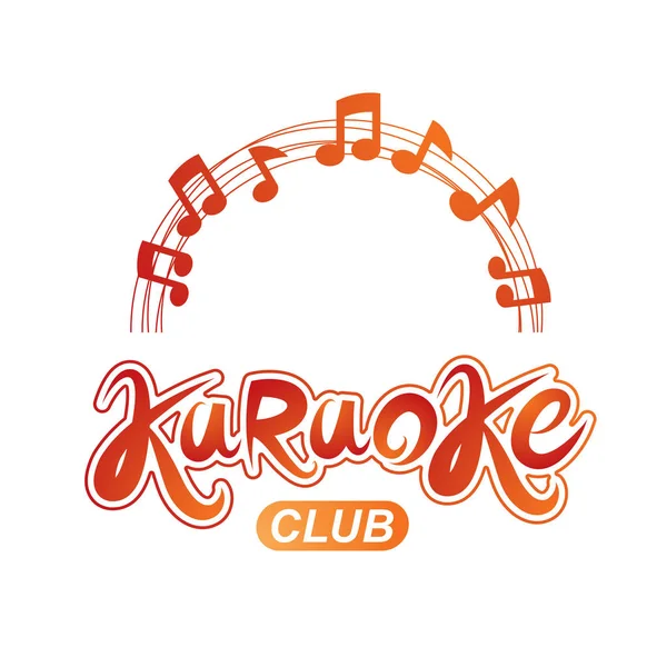 Karaoke Clube Vetor Fundo Composto Com Folha Notas Musicais Circulares — Vetor de Stock