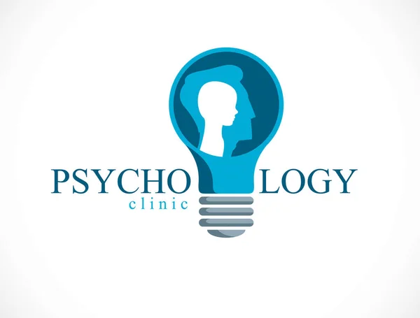 Psicologia Conceito Vetor Logotipo Ícone — Vetor de Stock