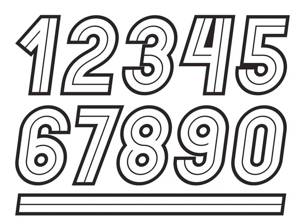 Набор Векторных Ретро Жирных Чисел Лучших Использования Дизайне Логотипа — стоковый вектор