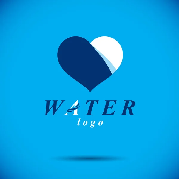 Oceaan Versheid Thema Vector Logo Water Advertentie Milieu Instandhouding Concept — Stockvector