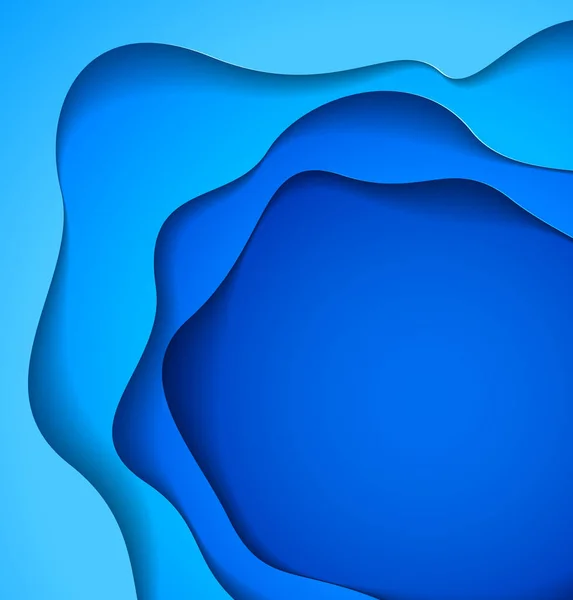 Αφηρημένο Μπλε Χαρτί Cutout Curvy Σχήματα Επίστρωσης Διανυσματικά Εικονογράφηση Στο — Διανυσματικό Αρχείο