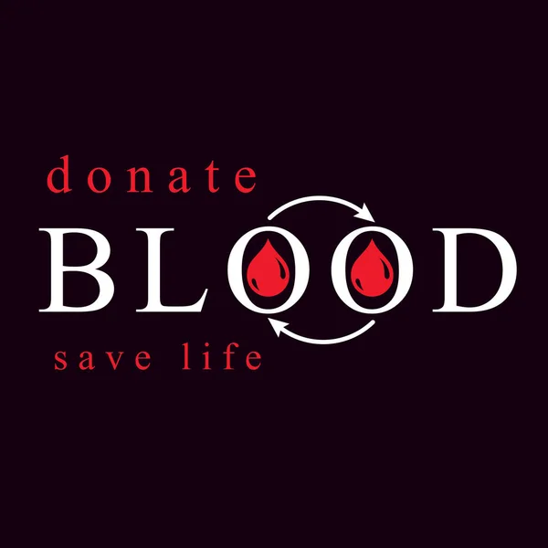Símbolo Vetorial Doação Sangue Criado Com Gotas Sangue Vermelho Setas —  Vetores de Stock