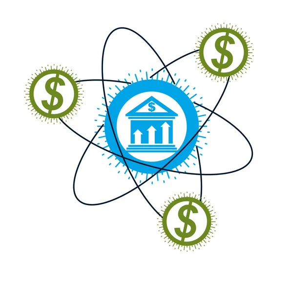 Banking Conceptual Logo Unique Vector Symbol Banking System Global Financial — Stock Vector