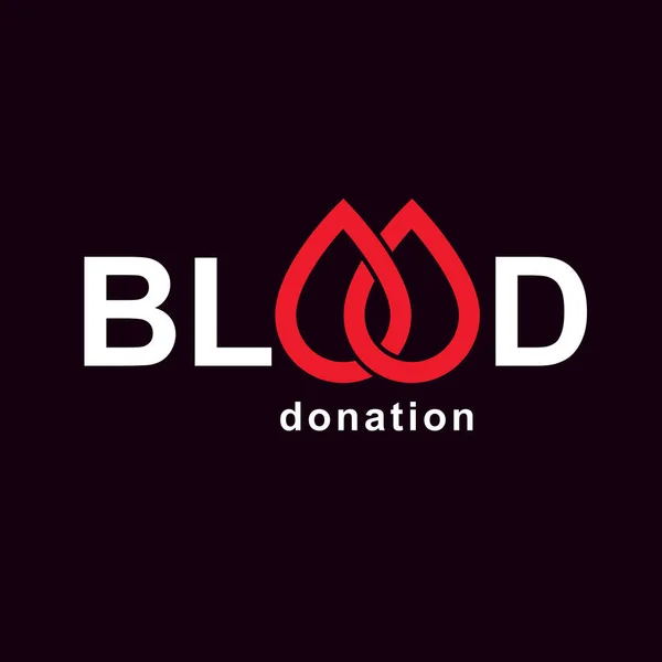Napis Oddawania Krwi Krople Krwi Czerwony Czerwca Światowy Dzień Krwiodawcy — Wektor stockowy