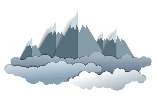 Paysage Pittoresque Chaîne Des Sommets Montagneux Illustration Vectorielle Été Papier — Image vectorielle