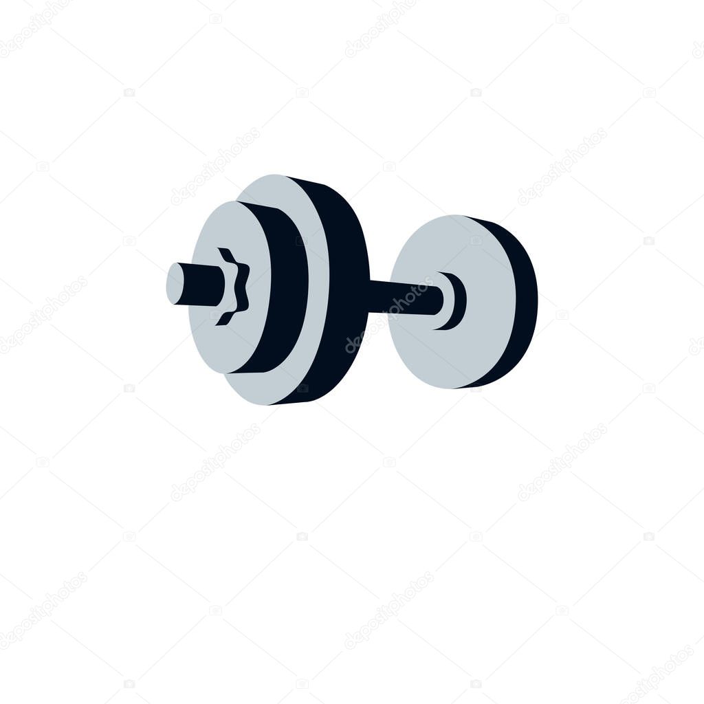 Barbell logo, stylized vector illustration