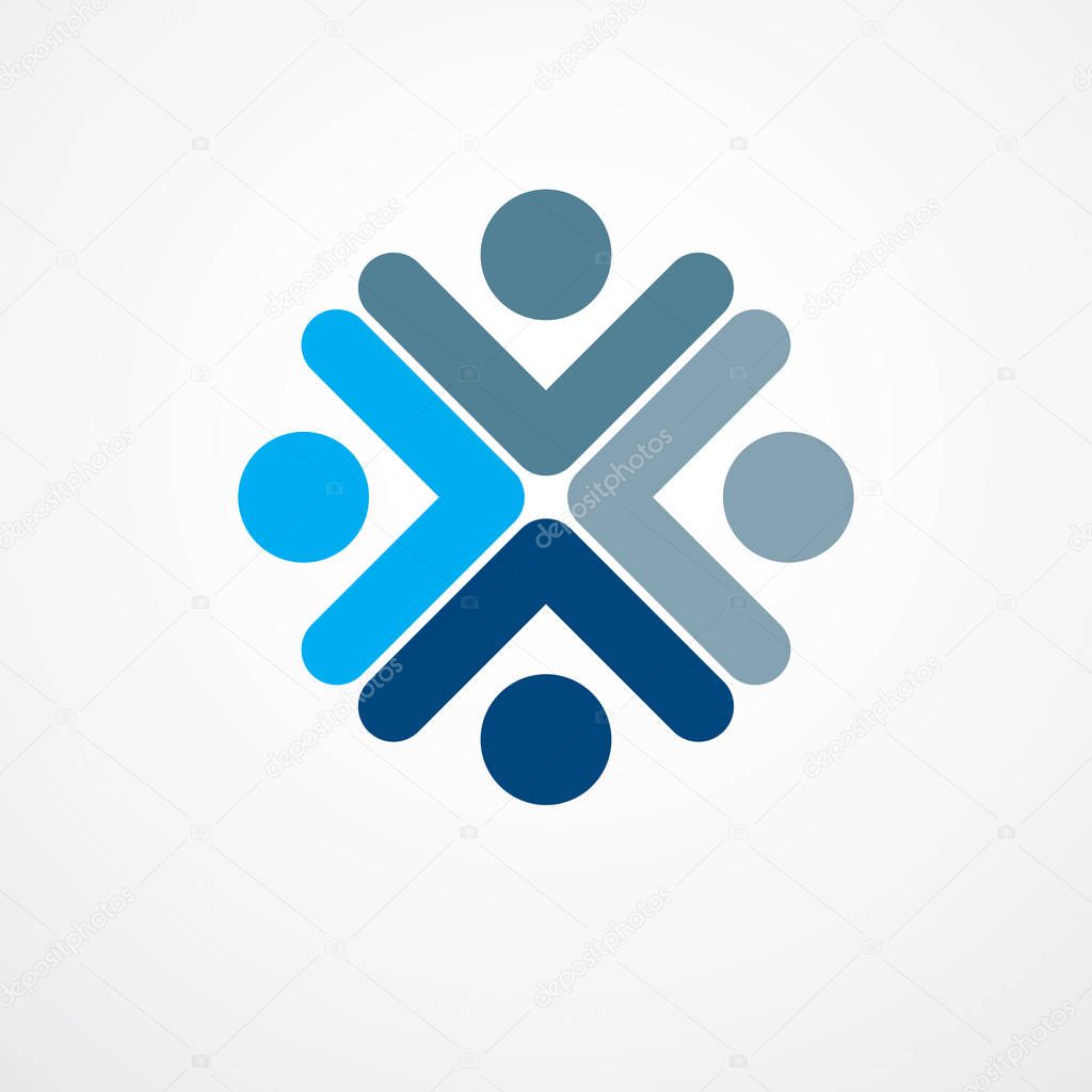 Teamwork and friendship Vector icon or logo