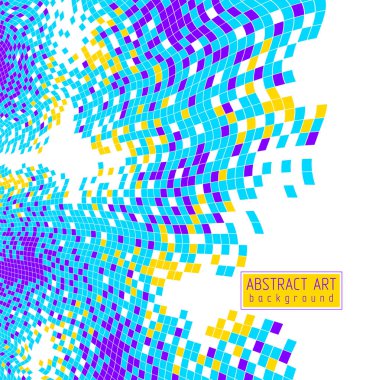 Geometrik en az vektör sanat, mozaik boyutlu resmi döşer, modern trendy şablonu için başlık ve metni, broşür, dergi, reklam, afiş, Usable kopya alanı ile poster güzel