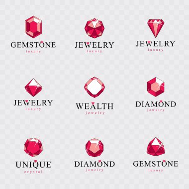 Zarif iş logo, olarak kullanmak için en iyi vektör soyut geometrik şekiller kümesi vektör zarif köpüklü gems