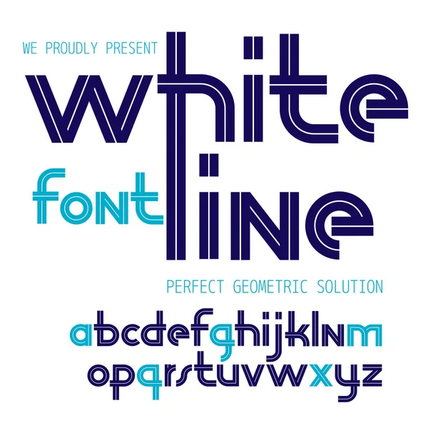 Vector Regular Lower Case English Alphabet Letters Collection White Stripes — Stock Vector