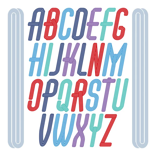 Vector Funky Alta Mayúscula Inglés Alfabeto Letras Colección Para Uso — Archivo Imágenes Vectoriales