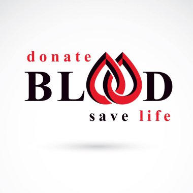 Kan bağışı yazıt, kırmızı kan damlası, 14 Haziran, dünya kan donör günü vektör. Tıbbi Tema grafik sembolü