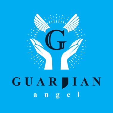 Koruyucu melek vektör kavramsal amblemi catechesis kuruluşlarda kullanılmak en iyi