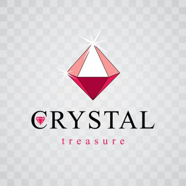 Lüks yönlü dekoratif unsur, parlak elmas işareti amblem, logo, parlak takı illüstrasyon vektör