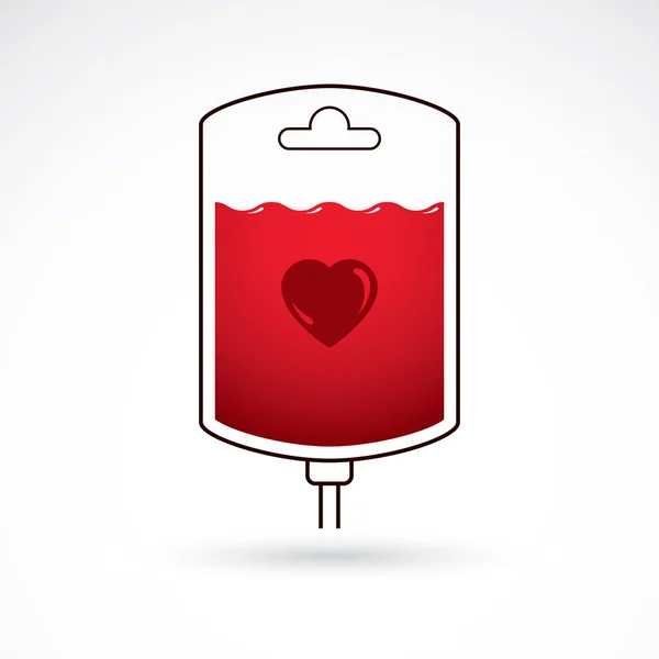 輸血のメタファー 医療エンブレムに備えて血液スポイトのベクトル イラスト — ストックベクタ