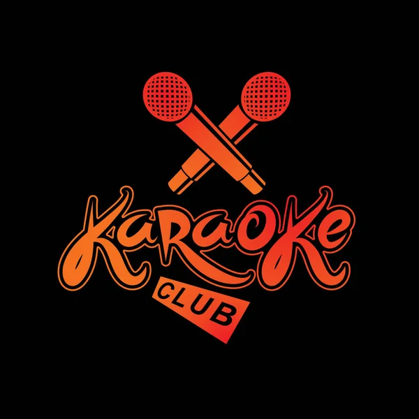 Karaoke Klub Felirat Éjszakai Szórakozás Fogalmi Vektor Jelkép Felvevő Mikrofon — Stock Vector