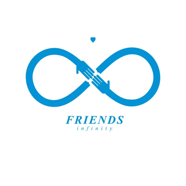 Friends Forever Eeuwige Vriendschap Mooie Vector Logo Gecombineerd Met Twee — Stockvector