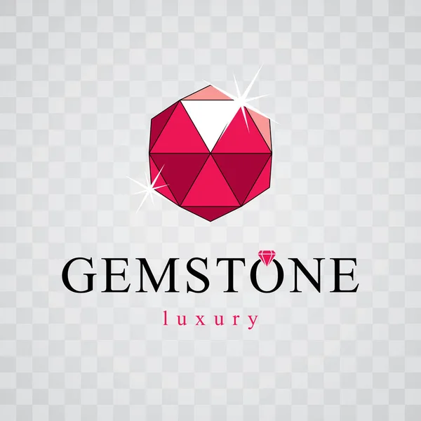 Gema Espumante Elegante Vetor Emblema Luxuoso Sinal Diamante Logotipo Ilustração —  Vetores de Stock