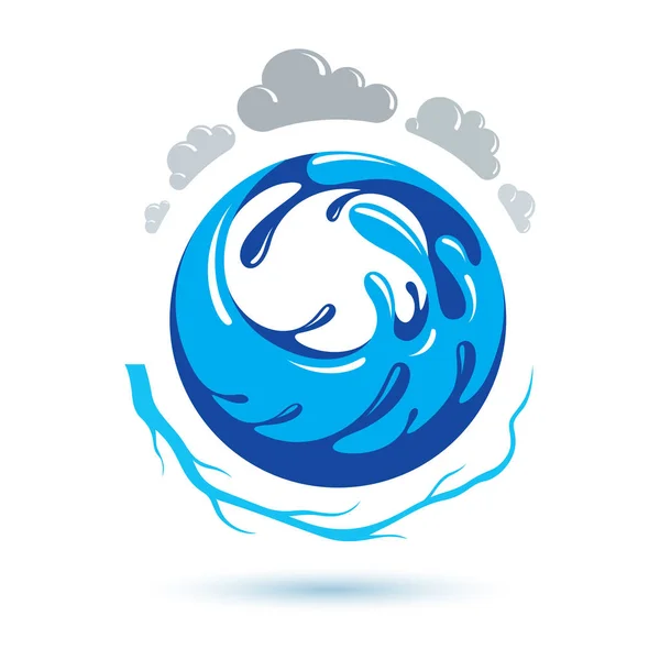 Ocean Freshness Theme Vector Logotype Use Marketing Design Symbol Environment — Stock Vector