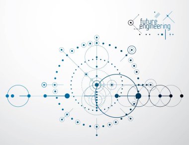 Gelecekçi soyut vektör teknolojisi arka planı. Makine mühendisliği duvar kağıdı.