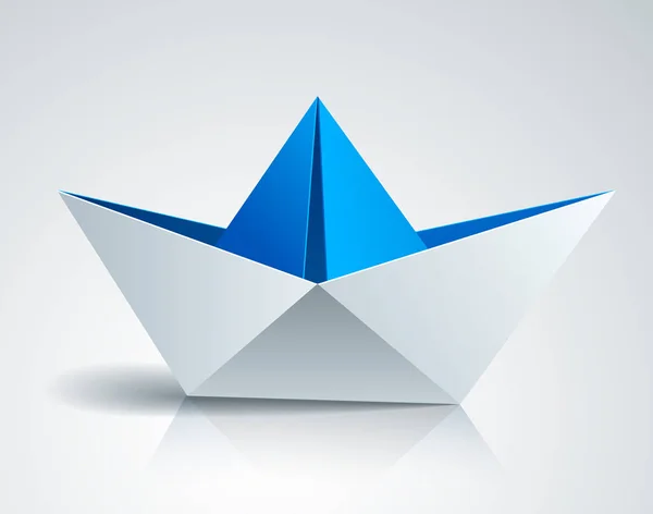 Origami Papír Skládací Hračky Loď Realistické Vektorové Ilustrace — Stockový vektor