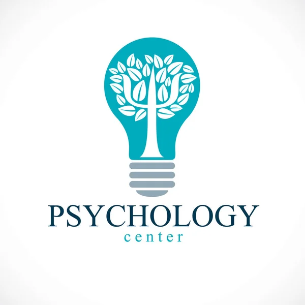 Conceito Psicologia Logotipo Vetor Ícone Criado Com Símbolo Psi Grego — Vetor de Stock