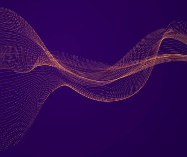 Karanlık modern rahatlatıcı illüstrasyon üzerinden akan parçacıkların dalga