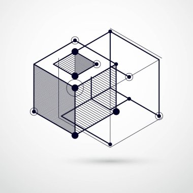 Basit geometrik figürler, simge, sanat siyah ve beyaz arka plan ile soyut kompozisyon