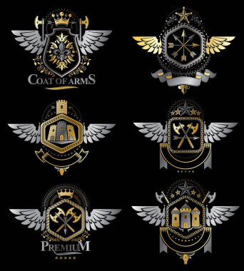 Hanedan dekoratif silah kat, vintage tasarım öğeleri koleksiyonu