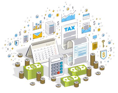 iş motivasyon posteri, nakit para yığınları beyaz arka plan üzerinde izole yazı ile