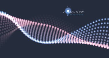 Parçacık akışı soyut tasarım. Bulanık yuvarlak ışıklar illüstrasyon etkisi