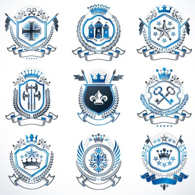 Hanedan dekoratif silah kat, vintage tasarım öğeleri koleksiyonu