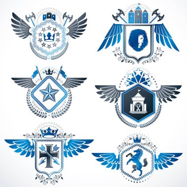 Hanedan dekoratif silah kat, vintage tasarım öğeleri koleksiyonu