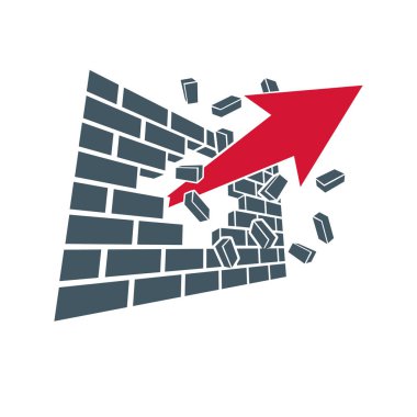 ok yukarı doğru beyaz arka plan üzerinde izole iş başarı kavramsal logosu