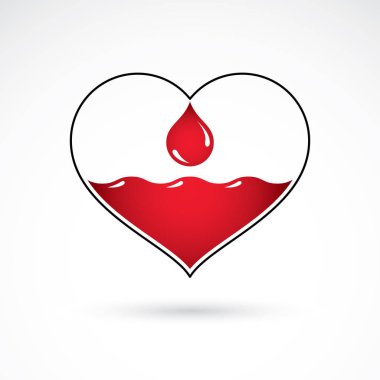 Kırmızı kalp kan dolaşımını yazıt ile