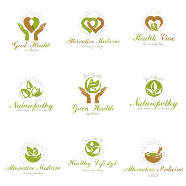 Homeopati yaratıcı semboller koleksiyonu