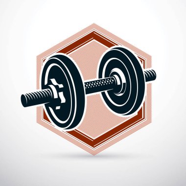Dumbbell illüstrasyon izole beyaz disk ağırlığı ile