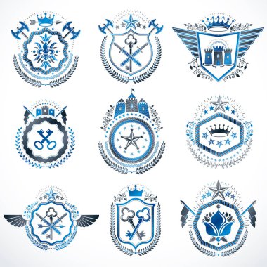 Hanedan dekoratif silah kat, vintage tasarım öğeleri koleksiyonu