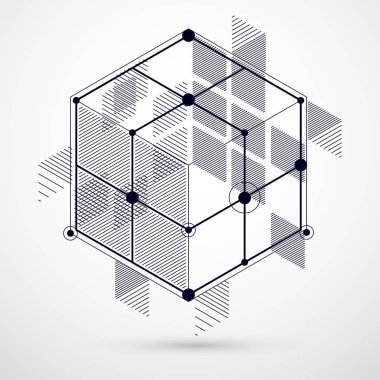 Soyut geometrik izometrik siyah ve beyaz arka plan