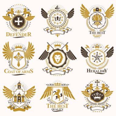 Hanedan dekoratif silah kat, vintage tasarım öğeleri koleksiyonu