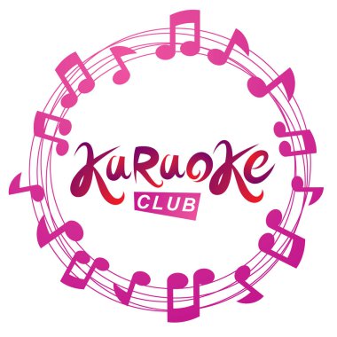 Dairesel nota ile oluşan Karaoke club arka plan 
