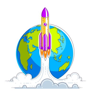 Roket keşfedilmemiş galaksiler keşfetmek için alan Dünya'dan başlar