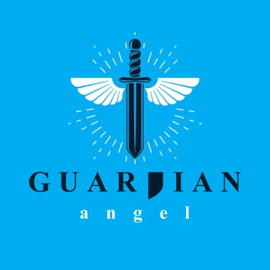 kılıç kuş kanatları ile oluşan grafik illüstrasyon